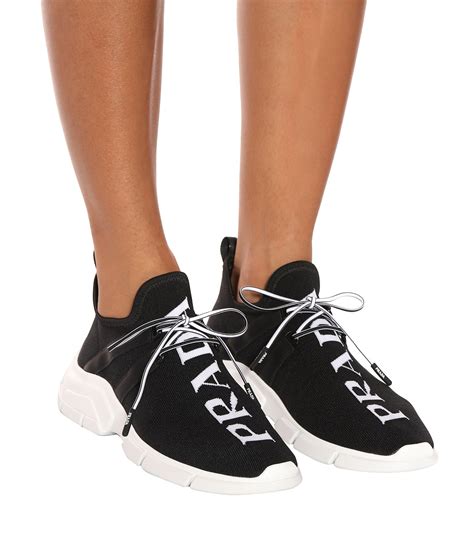 prada sneakers heels|prada knit sneakers women's.